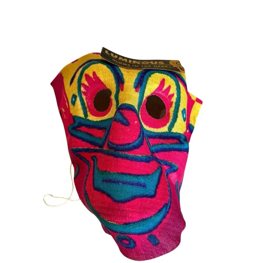 Halloween Mask Gauze Luminous Mask Glow-in-the-Dark Clown Monster NOS With Tags